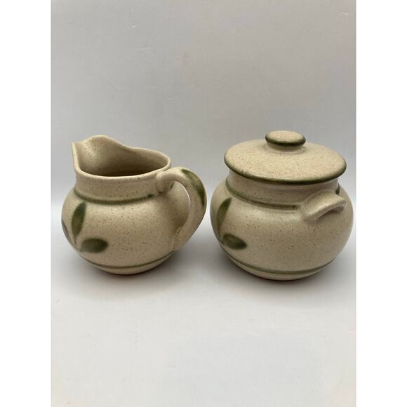 Stoneware Sugar Lidded/ Creamer Bowl Set VTG Royal Haeger Pottery? 3.5" & 4" T - Picture 2 of 7